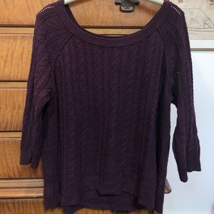 Dark Purple Crew Neck Sweater